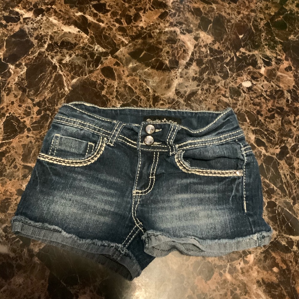 Vanilla Star girls Jean shorts size 8 sequins #1